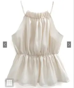 GRLホルターネックオーガンジーペプラムトップス