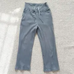 マタニティパンツ Lサイズ ズボン 妊婦 リブ 春夏秋冬 臨月 産前産後