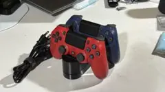 DualShock 4 ×2個　レッド ブルー 純正充電スタンドセット