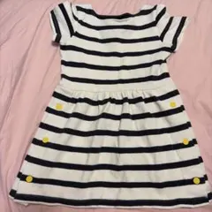 PETIT BATEAU ストライプ 半袖ワンピース 128cm 8ans