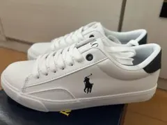 ★新品★ポロラルフローレン　スニーカー　ロゴ入り　ネイビー　ホワイト