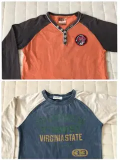 キッズ長袖シャツ　2枚セット(120センチと130センチ)