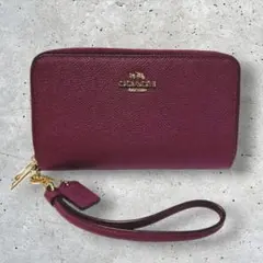 訳あり【 COACH 】コーチ ロングジップ アラウンドウォレット リストレット