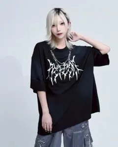 REFLEM チェーン付き顔料加工スウェット 半袖Tシャツ ブラックのサムネイル
