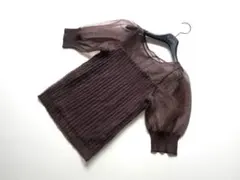 NATURAL BEAUTY BASIC シアーニット　ブラウン