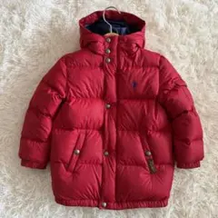 【美品】ポロラルフローレン　ダウンジャケット　ポニー刺繍　レッド　110cm