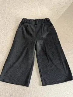 チェック柄ワイドパンツ 黒とグレー