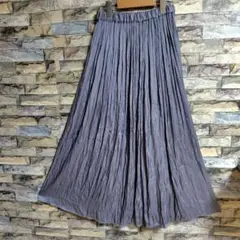 MJUKA　エアリープリーツロングスカート　ウエストゴム　サイズＦ