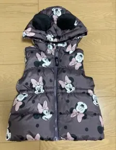 H&M ミニー柄フード付きダウンベスト　アウター 80〜90