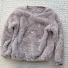 バースデイ ボア フリース トレーナー 花柄 パープル 120㎝