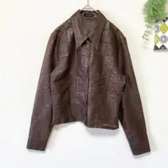 【ヒューマンウーマン】 シアーシャツ M ブラウン系 総柄 衣装 舞台