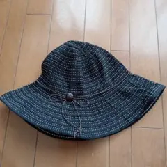 バケットハット 黒と白のストライプ