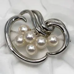 TASAKI タサキ 田崎 ブローチ アコヤ真珠 パール T刻印 シルバー金具