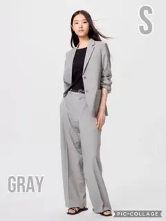 UNIQLO 感動ワイドパンツ/丈長め Sサイズ・GRAY