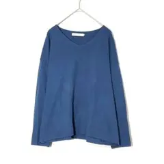 セブンデイズサンデイ（M） 長袖カットソー Vネックニット セーター 青