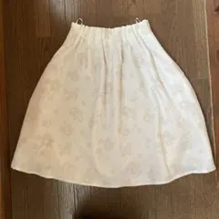 アイボリー　花柄 フレアスカート　ハニーズ