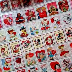 nene 様 レトロ アニマル ＆ ガール バレンタイン ロール シール 切売