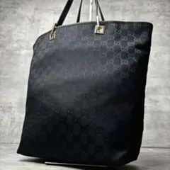 ✨極美品✨ グッチ トートバッグ GGキャンバス A4収納 ブラック