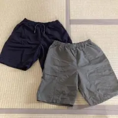 ユニクロ　GU ショートパンツ　ハーフパンツ　160 2枚セット　黒　カーキ