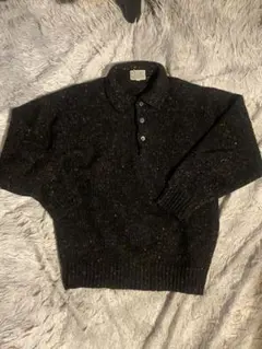 柄ニット 古着 ポロ