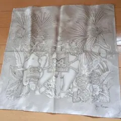 Jim Thompson 象と人物のシルクハンカチ　中古品のサムネイル