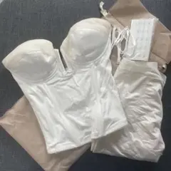 クラウディア　ブライダルインナー ビスチェ　ガードル　オフホワイト　F70