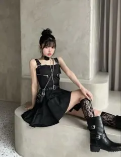 Darich ナイロンジャンパーミニワンピース