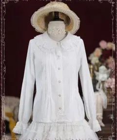 綿レース丸襟ブラウス S 長袖 Tiny Garden 華ロリ ロリータ 新品