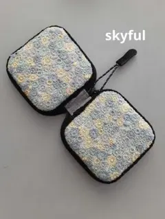 ミナペルホネン　希少skyful　ガジェットハードケース　イヤホン　ハンドメイド