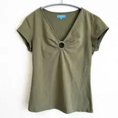 cable & gauge 半袖Tシャツ S 無地 オリーブグリーン 海外古着