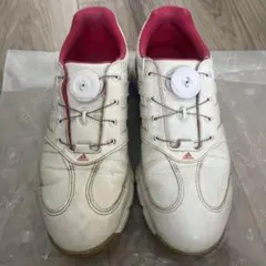 ゴルフシューズ レディース adidas アディダス 23㎝ ホワイト ピンク