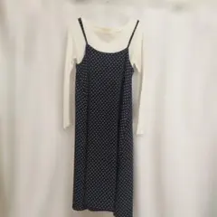 earth music&ecology ドット柄レイヤードワンピース
