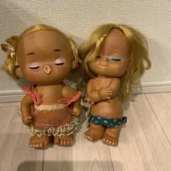 【昭和レトロ】サンアロー 日焼け人形 ソフビ人形 2体セット【服難あり】