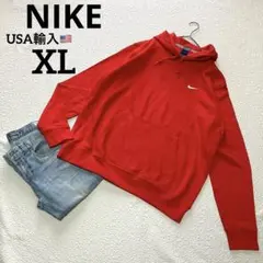 ナイキ XL 赤 フード付きパーカー ロゴ ビックシルエット