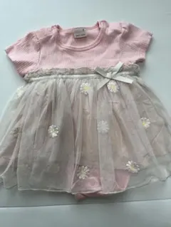 pntit main プティマイン　花柄　チュニック　半袖　ロンパース　70cm