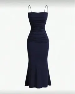 キャミワンピ　タイト　ブルー