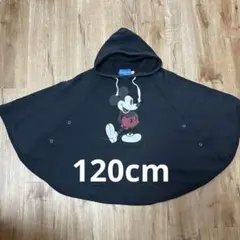 【120cm】ディズニーリゾート　ミッキーマウス フード付き　ポンチョ　ブラック