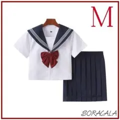 セーラー服 コスプレ Mサイズ 夏服 リボン＆金魚結セット ハイソックス付きです