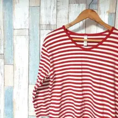 SAMRANG⭐️ボーダー　カジュアル　ロンT　Vネック　シンプル　定番