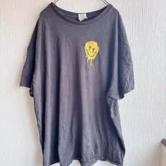 デルタ ドロドロ スマイル Tシャツ XL 黒 溶ける スマイリー 古着