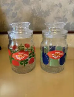 Maxwell 花柄ガラスキャニスター 2個セット　昭和レトロ　新品