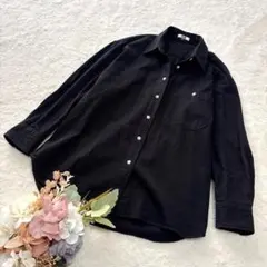 【ユニクロ】UNIQLO デニムオーバーサイズシャツ（長袖） ブラック S