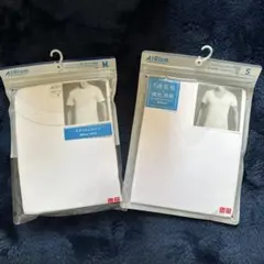 AIRism ホワイト Tシャツ M/S セット