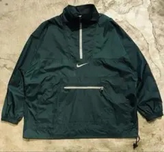 90's NIKE ナイキ 刺繍ロゴ ハーフジップ ナイロンジャケット　XL