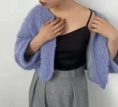 snidel スナイデル　カーディガン　ファーライク　ニットジャケット