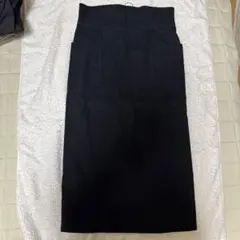 黒 タイトスカート コットン混紡