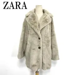 LA9515 ザラ フェイクファーコート ベージュ ポリエステル100％ L