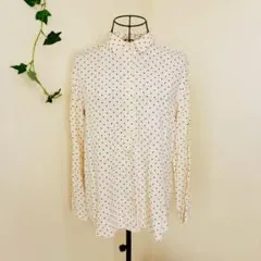 UNIQLO　レーヨンプリントブラウス　ドット柄　L