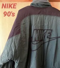 90s NIKE 銀タグ ベンチコート バックロゴ デカロゴ 刺繍