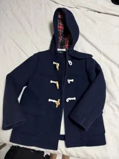 ネイビー ウールコート フード付き 145cm